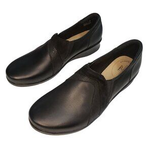 Clark's Hope Tailor Leather Slip On Shoes Black Women's 10 M NWOT